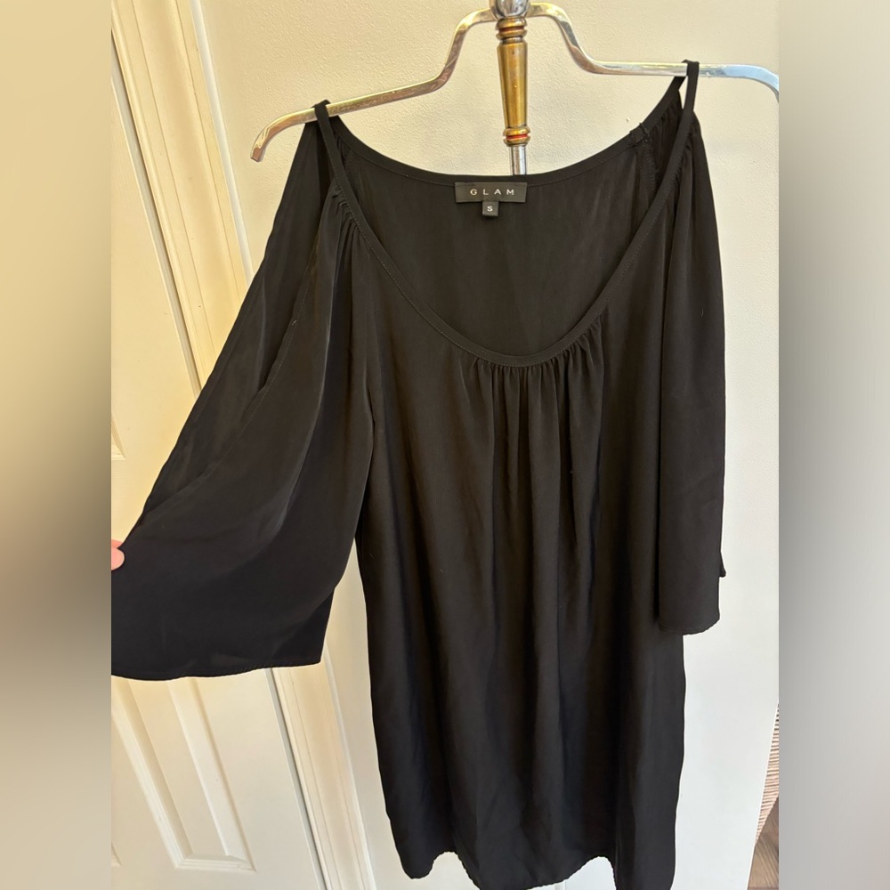 Glam dress size small; open slits on both sleeves